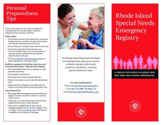 RI Special Needs Emergency Registry